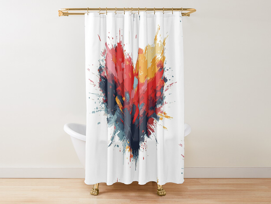 Paint Heartburst Shower Curtain