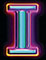 Neon type letter I