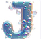 Letter J in Bubbles type design