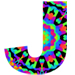 Kaleidoscope type letter J