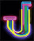 Neon type letter J