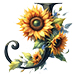 Sunflower type letter J