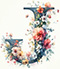 Watercolor type letter J