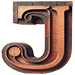 Wood type letter J