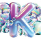 Letter K in Bubbles type design