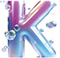 Letter K in Bubbles type design