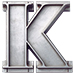 Metal type letter K