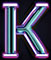 Neon type letter K