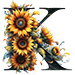 Sunflower type letter K