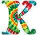 Tie-Dye type letter K