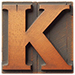 Wood type letter K