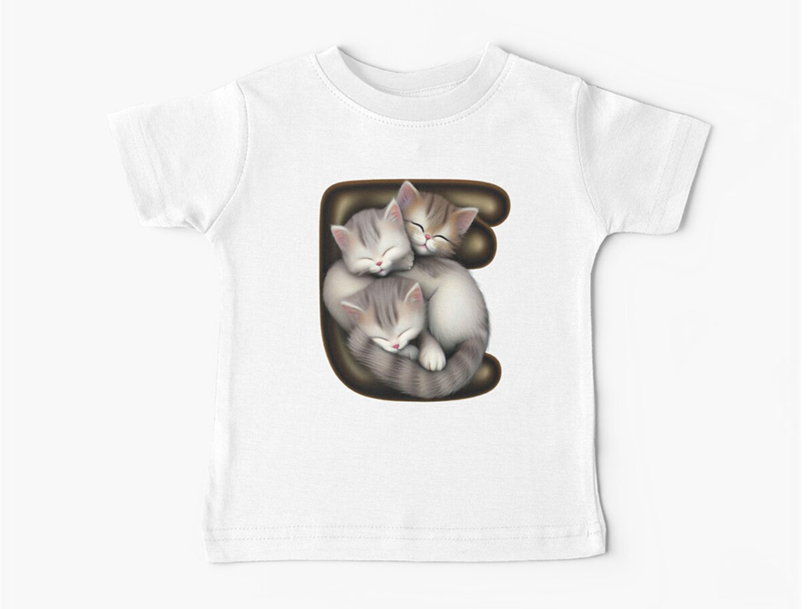 Kittens letter kids t-shirt