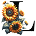 Sunflower type letter L