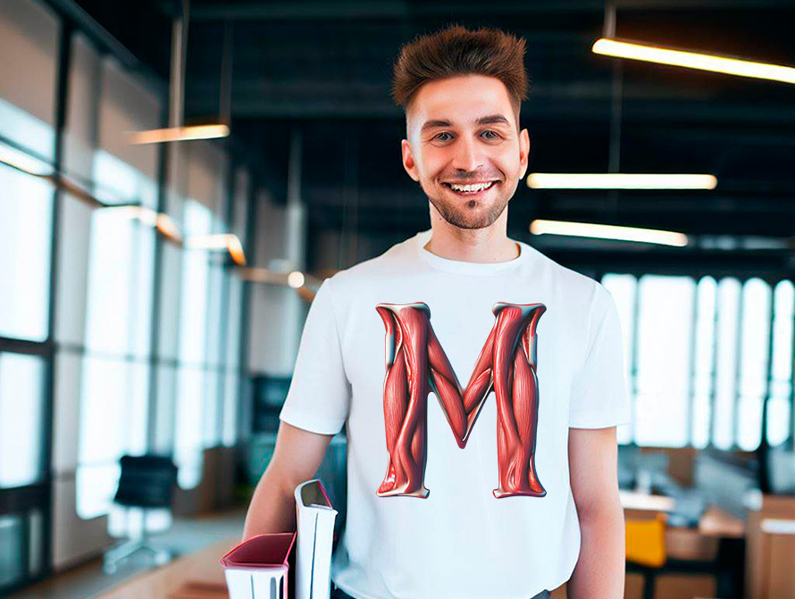 Muscles type letter t-shirt