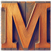 Wood type letter M