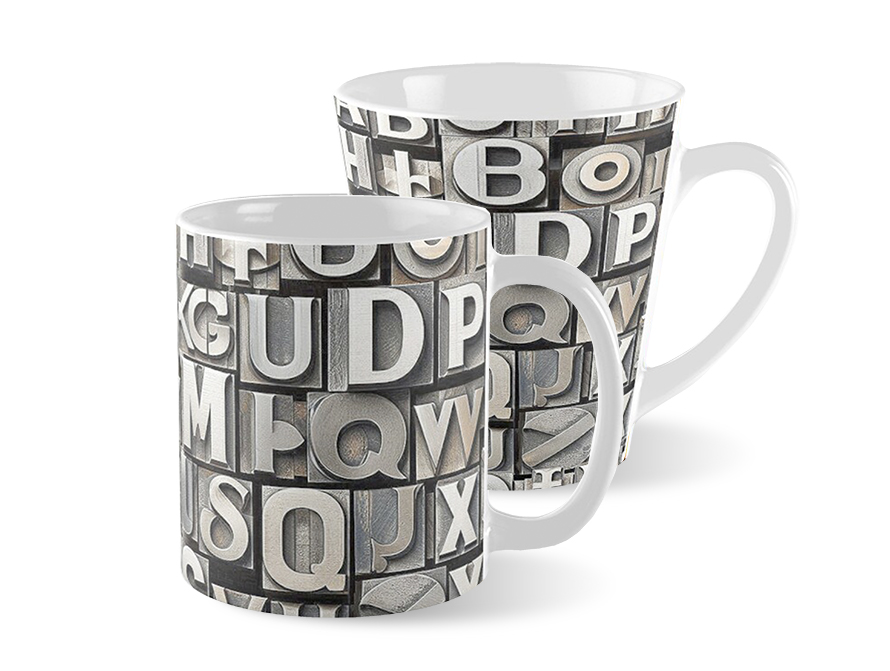 Metal Letter Pattern Mugs