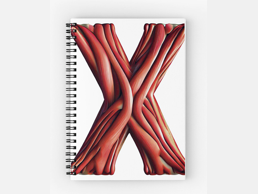 Muscles type letter spiral notebook