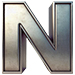 Metal type letter N