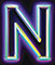 Neon type letter N