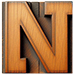 Wood type letter N