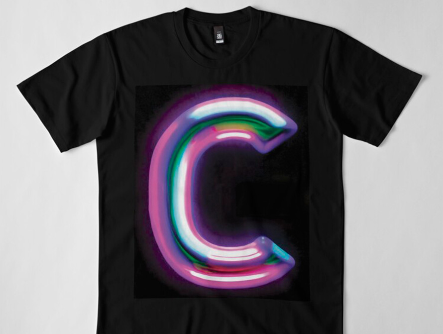 Neon letter t-shirt