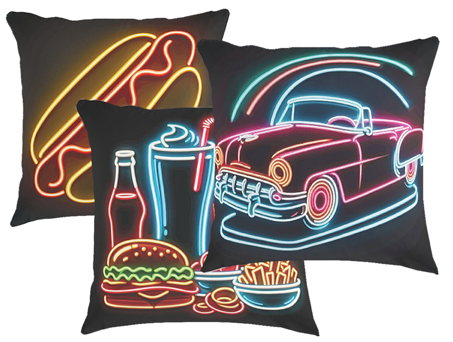 Neon picture pillows