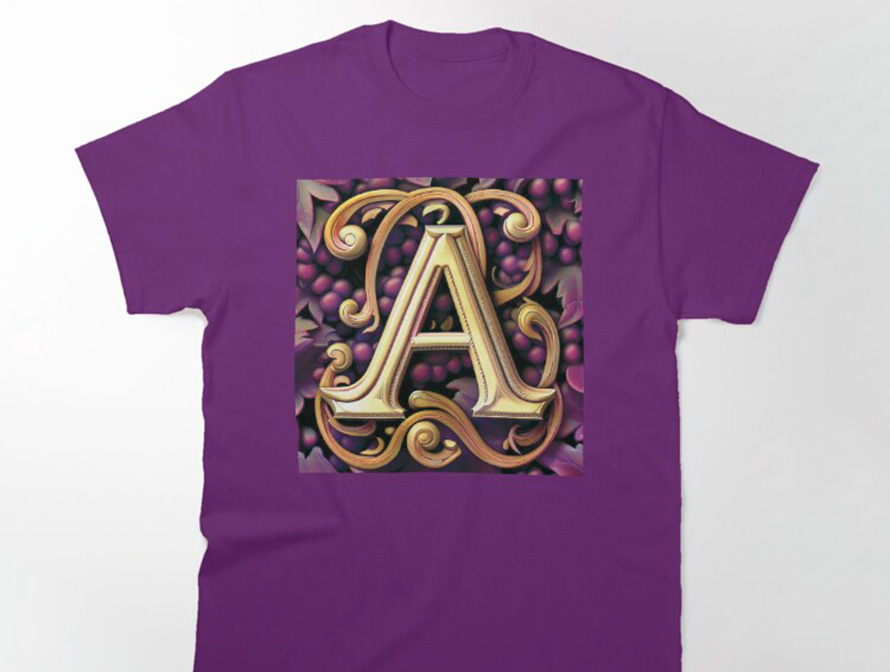 Ornate letter t-shirt