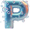 Letter P in Bubbles type design