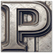 Metal type letter P