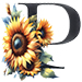 Sunflower type letter P