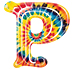 Tie-Dye type letter P