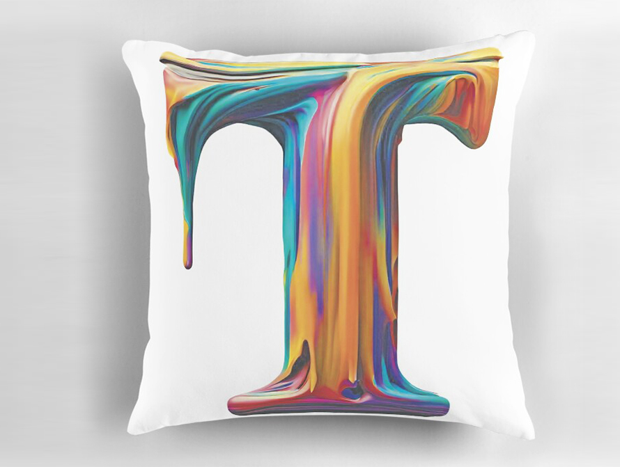 Paint Letter Pillow