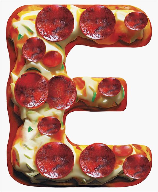 PIZZA LETTER E