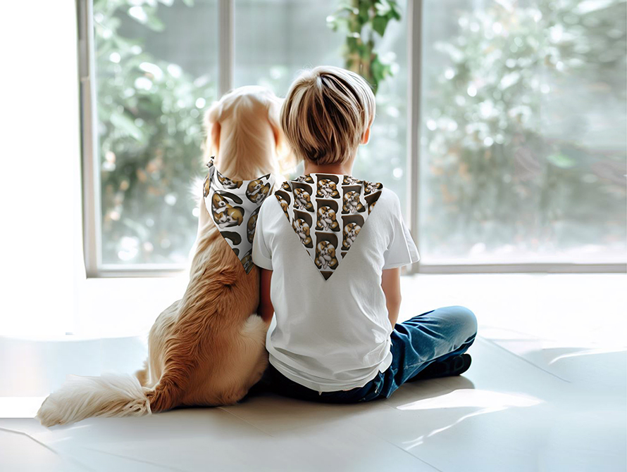 Puppies letter pet bandana