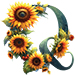 Sunflower type letter Q