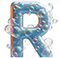 Letter R in Bubbles type design