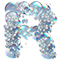 Letter R in Bubbles type design