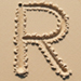 Sand type letter R