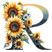 Sunflower type letter R