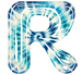 Tie-Dye type letter R