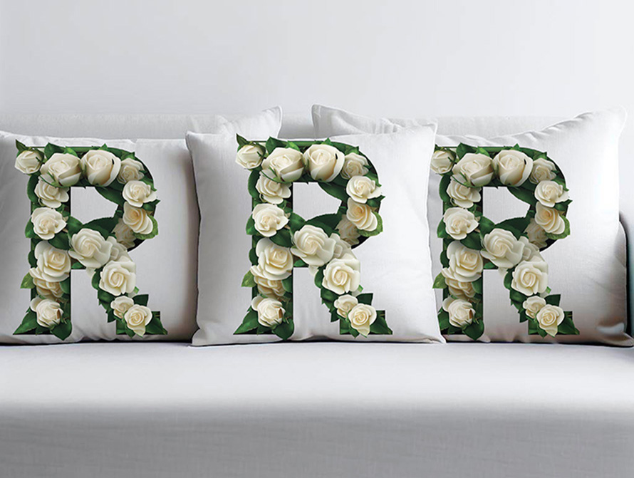 Roses letter thrown pillows