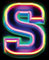 Neon type letter S