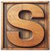 Wood type letter S