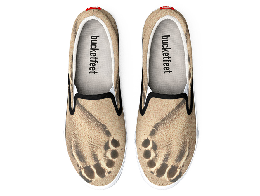 Sand footprint shoes