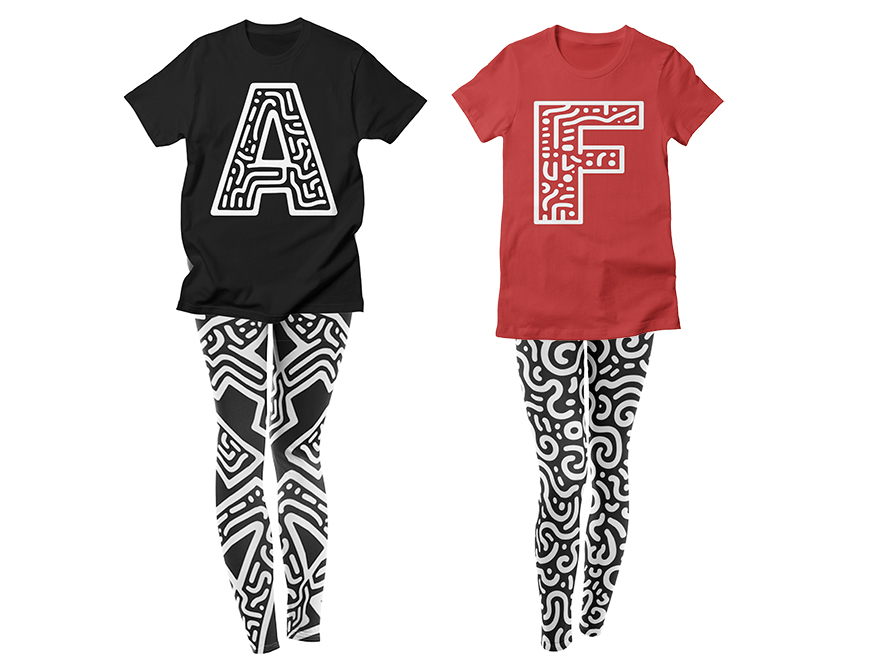 Squiggle t-shirts and leggings