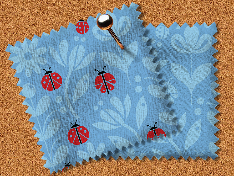 Blue Ladybug Floral Design Swatch