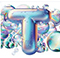 Letter T in Bubbles type design