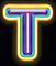 Neon type letter T