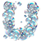 Letter U in Bubbles type design