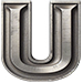 Metal type letter U